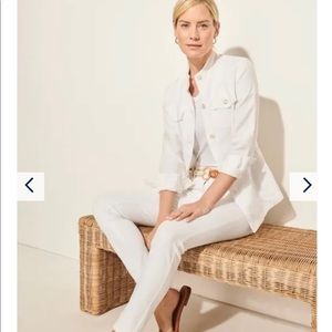 J. McLaughlin White Linen Vista Jacket PERFECT!!